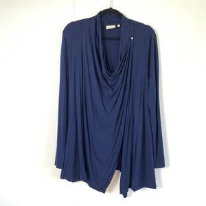 Deletta Navy Jersey Knit Cardigan Drapey Shawl M